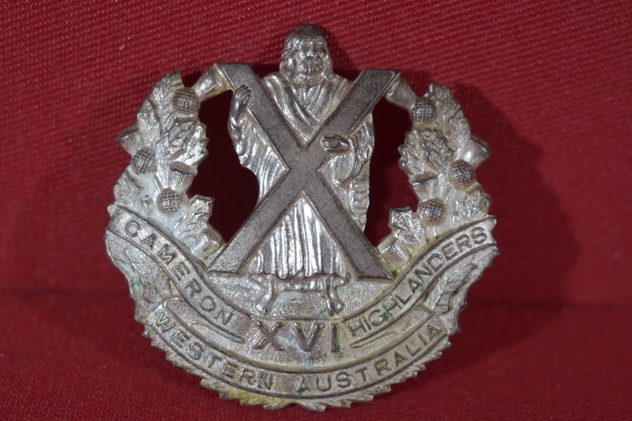AUSTRALIAN ARMY CAP BADGE 16 BN (Cameron Highlanders of Western Australia)-SOLD
